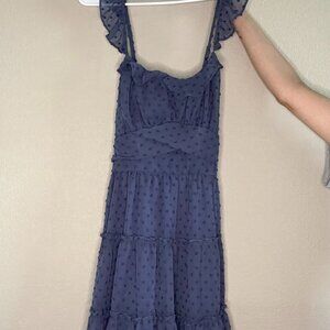 Altar'd State Navy Blue Ruffle Dress